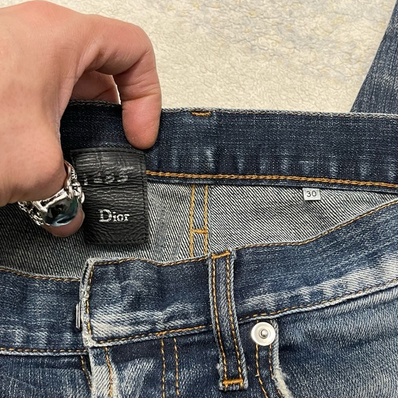 EUC Men’s Size 30 (30” X 30”) Christian Dior Homme Distressed Denim Blue Jeans - Picture 8 of 12